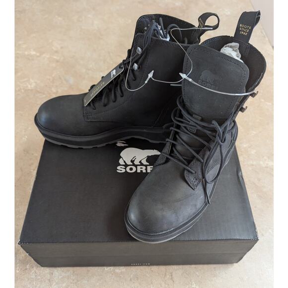 Sorel Shoes - Sorel Hi-Line Lace Waterproof Boots Women’s Size 6 Black Waterproof New With Box